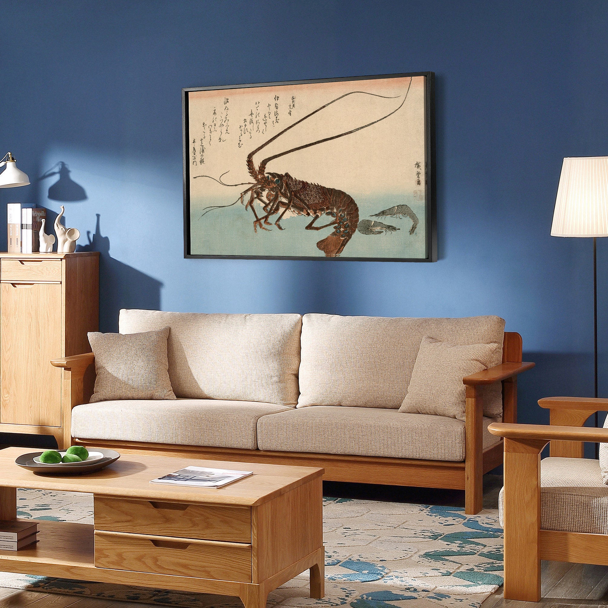 Hiroshige,lobsters,japanese Painting,large Wall Art,framed Wall