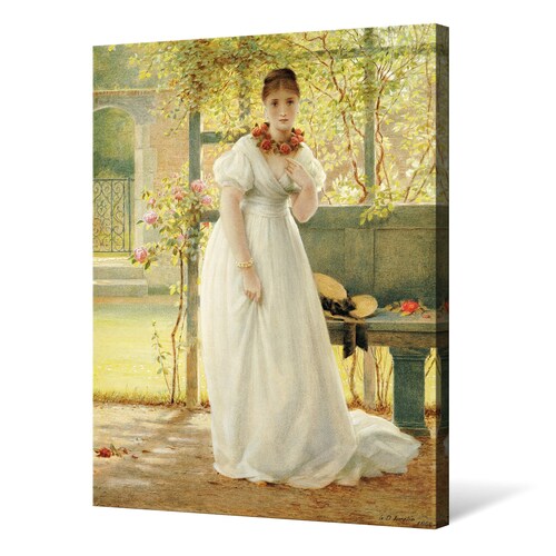 George Dunlop Leslie,In the Walled Garden, 1869,large wall art,framed shops wall art,canvas wall art,large canvas,M5784