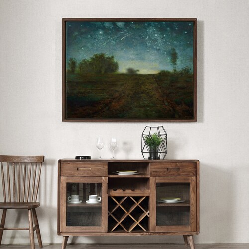 Jean-François Millet,Starry shops Night,large wall art,framed wall art,canvas wall art,large canvas,M4341