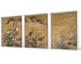 Kano Mitsunobu,birds and Flowers,peacock Under the Pine Tree