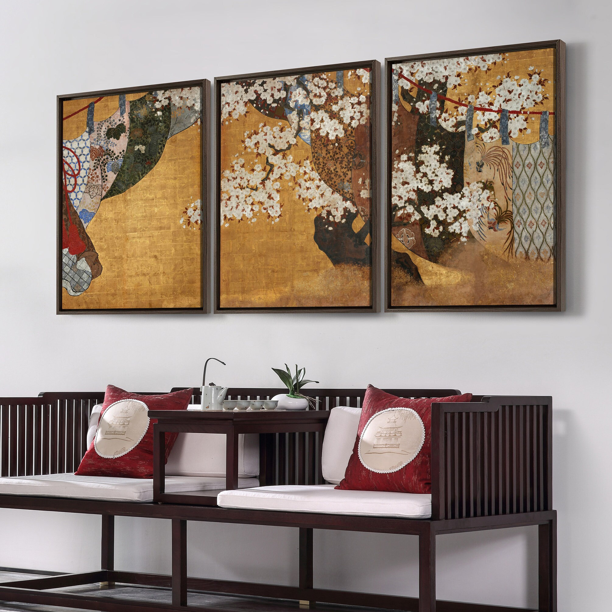 Edo Period,wind-screen and Cherry Tree,sakura Tree Art,asian Art