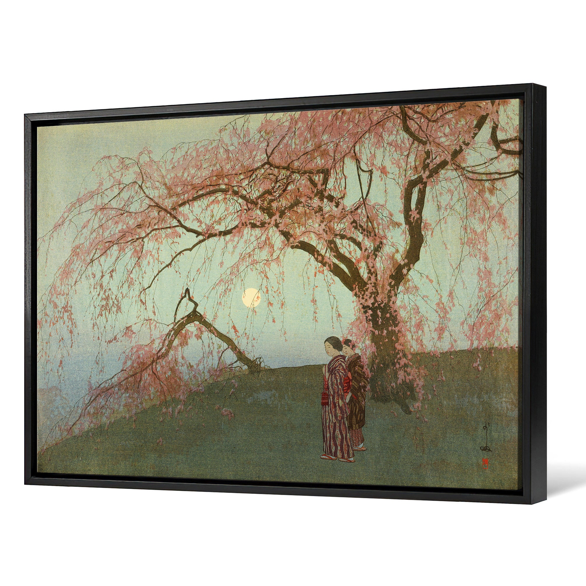 Yoshida Hiroshi,kumoi Cherry Trees,japanese Painting,large Wall