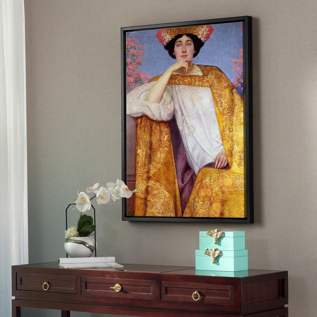 Gustav Klimt,portrait of A Woman in A Golden Dress,large Wall Art ...