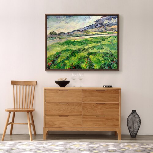 Vincent van Gogh,The Green Wheatfield behind the Asylum,large wall art,framed shops wall art,canvas wall art,large canvas,M5106