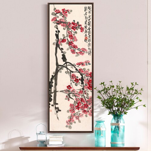 Qi Baishi,Apricot Flowers In Spring,Chinese Painting,Vertical Narrow Art,Large Wall shops Art,Framed Wall Art,Canvas Wall Art,M578