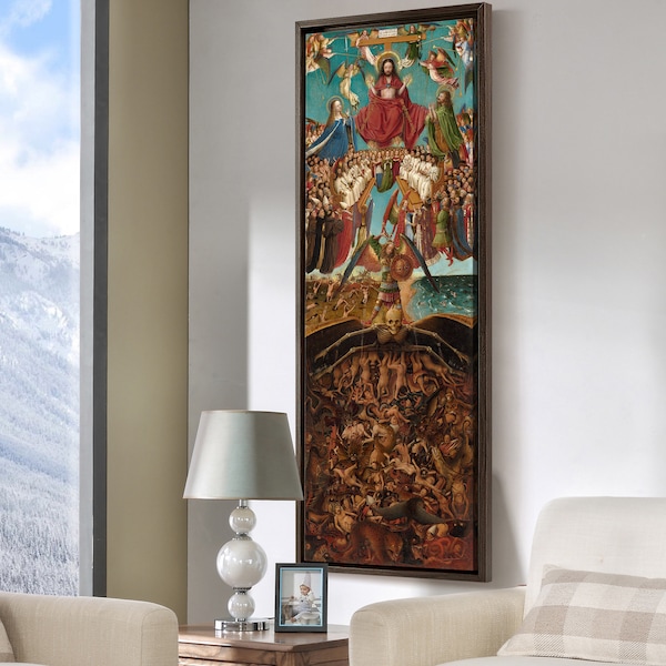 Jan Van Eyck,Last Judgement,Vertical Narrow Art,Large Wall Art,Framed Wall Art,Canvas Wall Art,M498