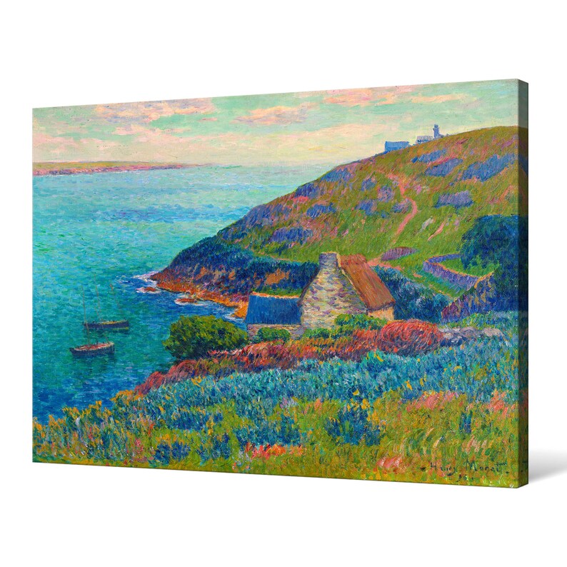 Henry Moret,Manech port,Seaside island coastal scenery,canvas print,canvas art,canvas wall art,large wall art,framed wall art,p1115
