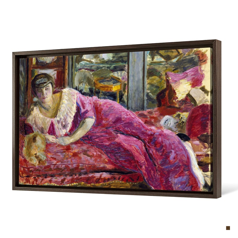 Pierre Bonnard,Misia on a Divan,Woman reclining on sofa,woman in red dress,canvas print,canvas art,canvas wall art,large wall art,p2051