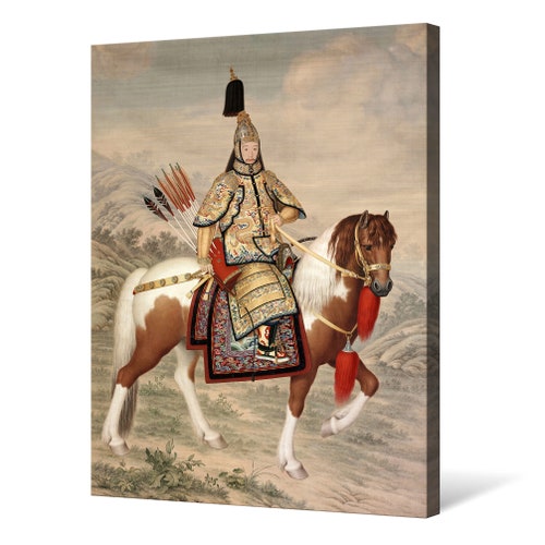 Lang shining,The Qianlong Emperor in shops Ceremonial Armor on Horseback,large wall art,framed wall art,canvas wall art,large canvas,M6313