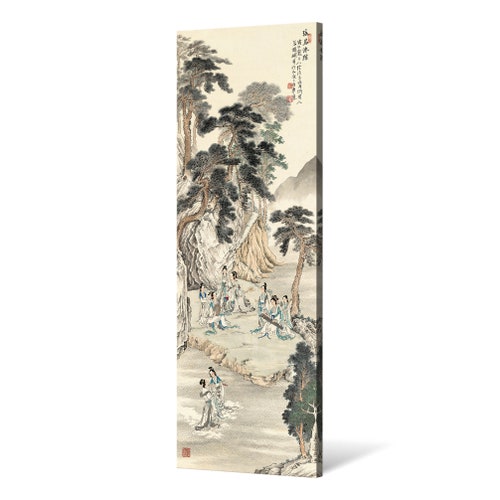Xu Cao,Fairy on the island,Chinese beauty painting,Vertical Narrow Art,large wall art,framed wall art,canvas shops wall art,M844