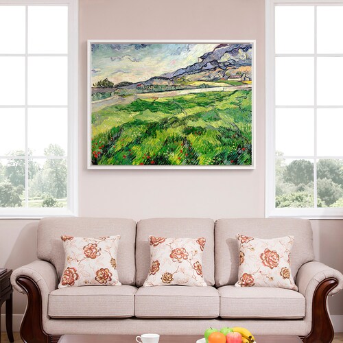 Vincent van Gogh,The Green Wheatfield behind the Asylum,large wall art,framed shops wall art,canvas wall art,large canvas,M5106