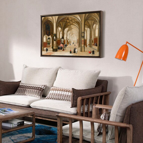 Pieter Neefs the Elder,interior of a Gothic Church,large Wall Art