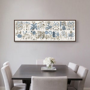 Botanical Wall Art,Blue Grey Florals I,Narrow Horizontal Wall Art ,large wall art,framed wall art,canvas wall art,M19