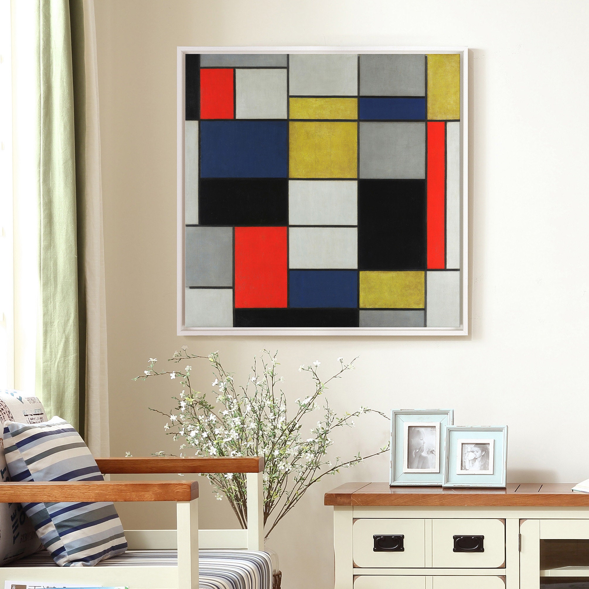 Piet Mondrian Large composition A with black red gray yellow | Etsy