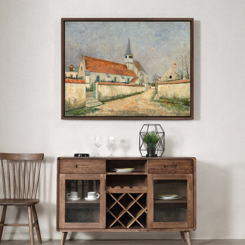 Maurice Utrillo,Church with Red Roof and White Walls,large wall art,framed wall shops art,canvas wall art,large canvas,M4624