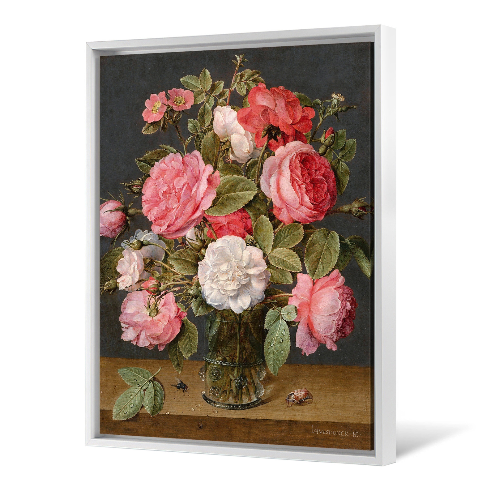 Jacob Van Hulsdonckroses in a Glass Vasecanvas Printcanvas Etsy