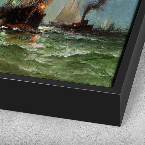 Edward Moran,Ships Sailing at Night,large wall art,framed wall art,canvas shops wall art,large canvas,M3598