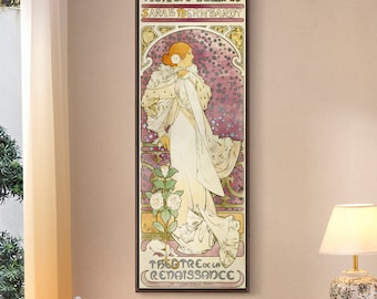Alphonse Marie Mucha,La Dame aux Camellias,Vertical Narrow Art,large wall art,framed wall art,canvas wall art,M915