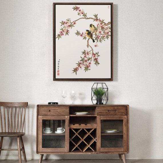Yu Zhi,bird on Peach Blossom,chinese Painting,large Wall Art