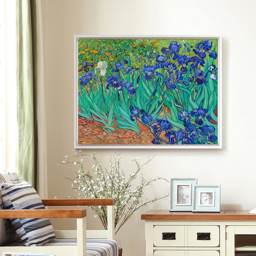 Vincent Van Goghirisesblue Flower Fieldcanvas Printcanvas - Etsy