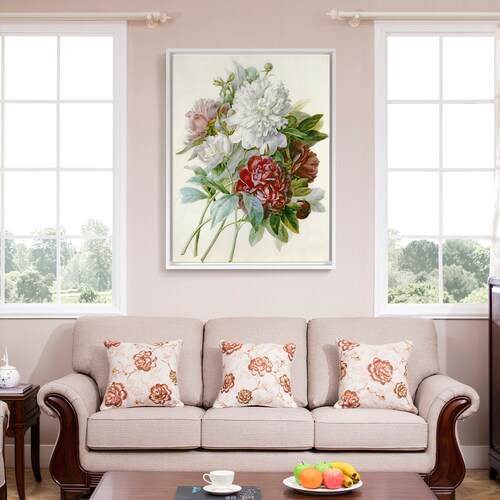 Pierre Joseph Redoute,A Bouquet of Red Pink and White shops Peonies,large wall art,framed wall art,canvas wall art,large canvas,M6634