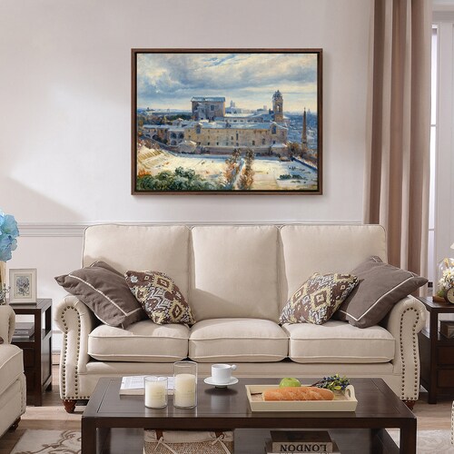 Andre Giroux,anta Trinita dei shops Monti in the Snow,large wall art,framed wall art,canvas wall art,large canvas,M3120