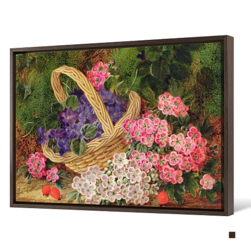 George Clare,Basket of Flowers,large wall art,framed shops wall art,canvas wall art,large canvas,M3853