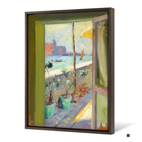 Francis Campbell Boileau Cadell,From the Calcina shops Hotel,Venetian canal outside the door,large wall art,framed wall art,canvas wall art,M5696