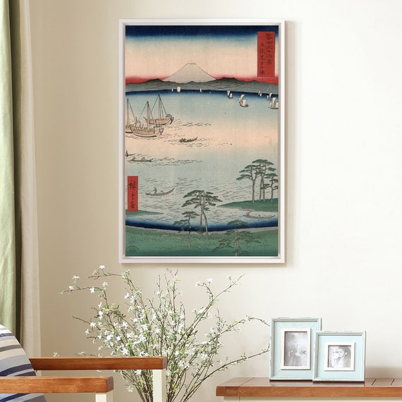 T omoba 舟の絵 Hiroshige,kazusa Kuroto No Ura,small and Large Boats on Large