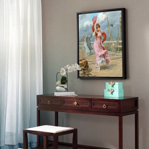 Shops Frederik Hendrik Kaemmerer,Ventose,The Pink Dress,large wall art,framed wall art,canvas wall art,large canvas,M5758