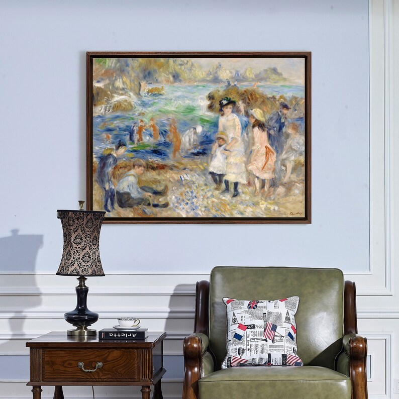 Pierre Auguste Renoir,Children shops on the Seashore, Guernsey,large wall art,framed wall art,canvas wall art,large canvas,M4851