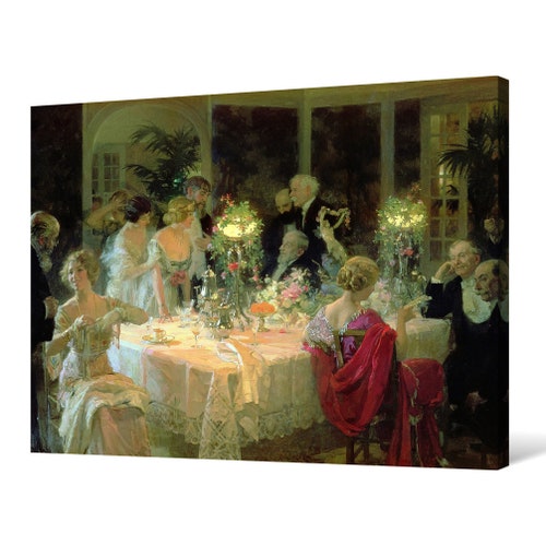 Jules Alexandre Grun,The End of shops Dinner,large wall art,framed wall art,canvas wall art,large canvas,M4500