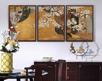 Edo Period,wind-screen and Cherry Tree,sakura Tree Art,asian Art