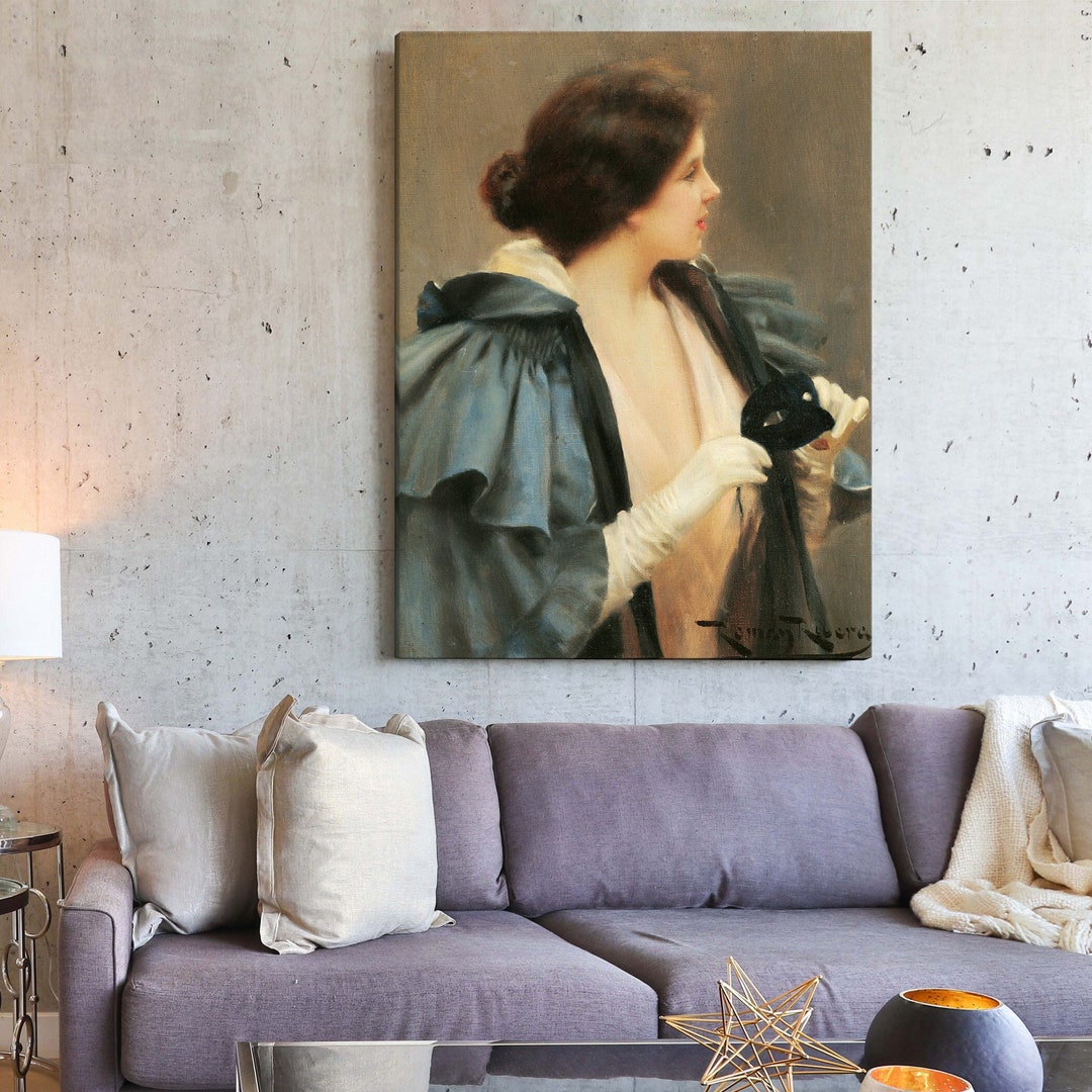 Roma Ribera,woman With Mask,large Wall Art,framed Wall Art,canvas Wall ...