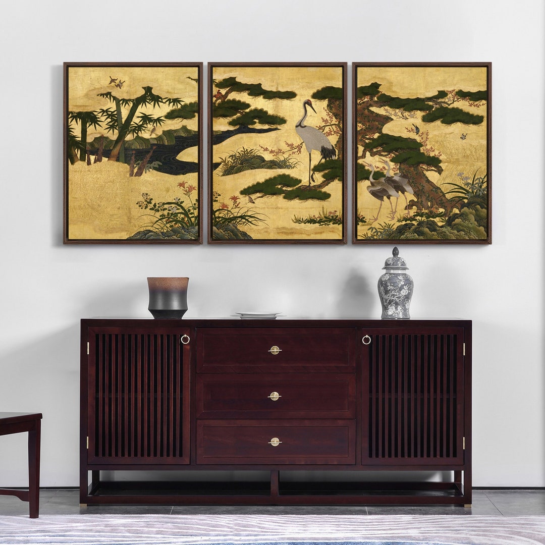 Birds and Flowers of the Four Seasons,crane Art,asian Art,japanese Art ...