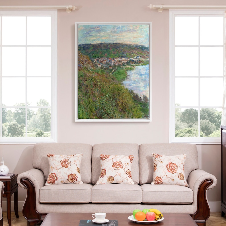 Claude shops Monet,View of Vétheuil,large wall art,framed wall art,canvas wall art,large canvas,M5517