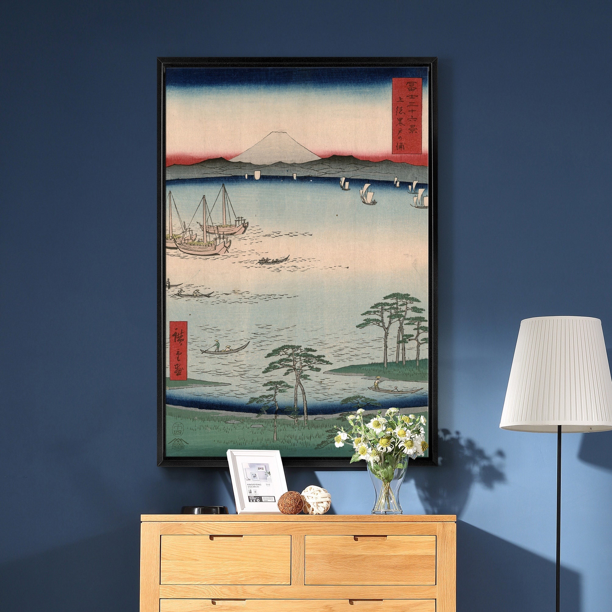 Hiroshige,kazusa Kuroto No Ura,small and Large Boats on Large