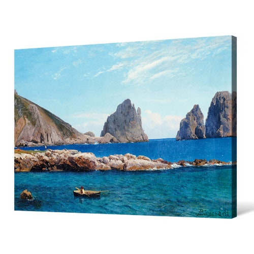 Albert Bierstadt,Rowing off the Rocks,large wall art,framed wall art,canvas wall art,large canvas,M2996 shops