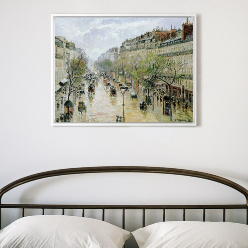 Camille Pissarro,Boulevard Montmartre,large wall art,framed wall art,canvas wall art,large shops canvas,M3237
