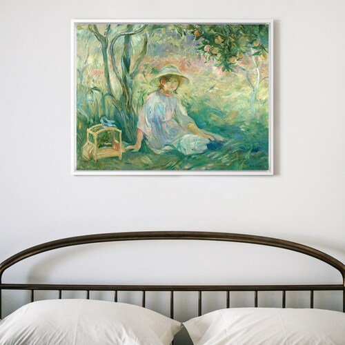 Berthe Morisot,Under the Orange Tree,Girl portrait,large wall art,framed shops wall art,canvas wall art,large canvas,M3218