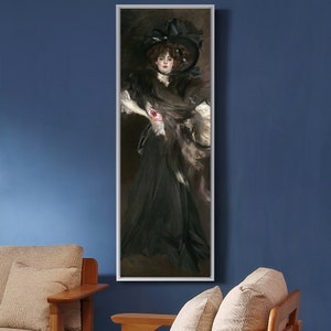 Giovanni Boldini,Portrait of Mademoiselle Lanthelme,Fashion lady portrait,Vertical Narrow Art,large wall art,framed wall art,canvas,M421