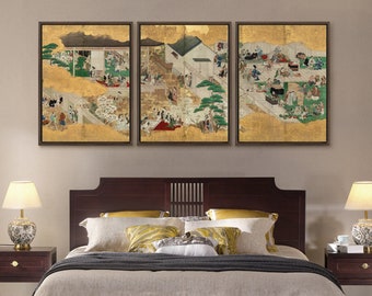 Hishikawa Moronobu,kabuki Drama,asian Art,japanese Art,set of 3