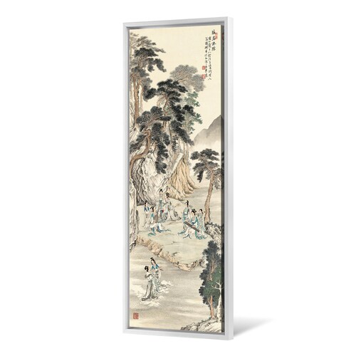 Xu Cao,Fairy on the island,Chinese beauty painting,Vertical Narrow Art,large wall art,framed wall art,canvas shops wall art,M844