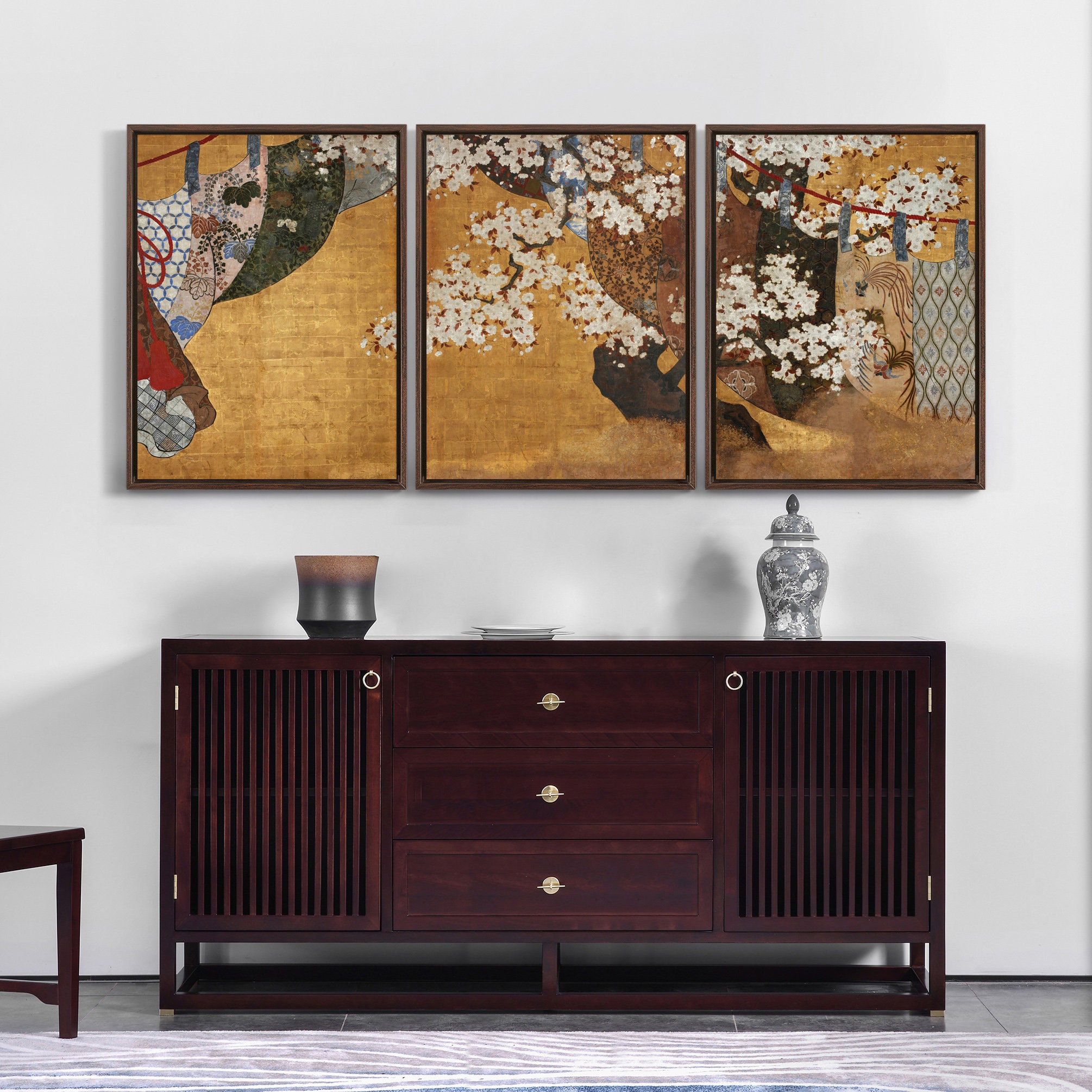 Edo Period,wind-screen and Cherry Tree,sakura Tree Art,asian Art