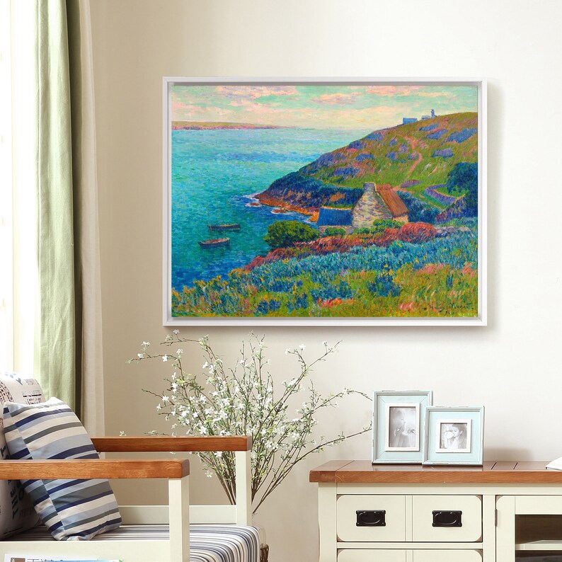 Henry Moret,Manech port,Seaside island coastal scenery,canvas print,canvas art,canvas wall art,large wall art,framed wall art,p1115