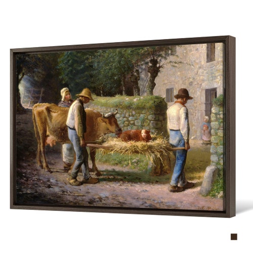 Jean-Francois Millet,Peasants Bringing Home a Calf shops Born in the Fields,large wall art,framed wall art,canvas wall art,large canvas,M4338
