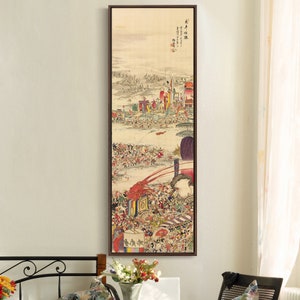 Sakai Basai ,The Sand-Carrying Festival,Japanese Festivals,japanese painting,Vertical Narrow Art,large wall art,framed wall art,canvas,M731