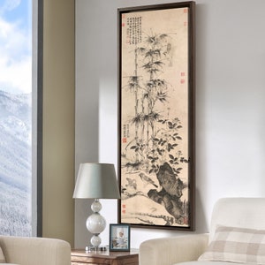 Wang Yuan,Sparrows and bamboo,Chinese Art Prints,Vertical Narrow Art,large wall art,framed wall art,canvas wall art,M791