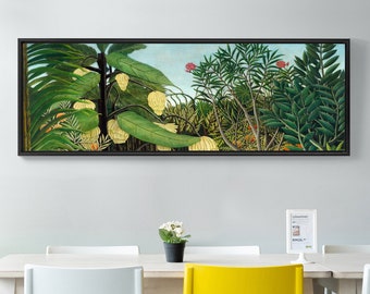 Henri Rousseau,Tropical Jungle,Forest Art,Canvas Print,Canvas Art, Canvas Wall Art,Extra Large Canvas Art,Large Canvas Wall Art P152