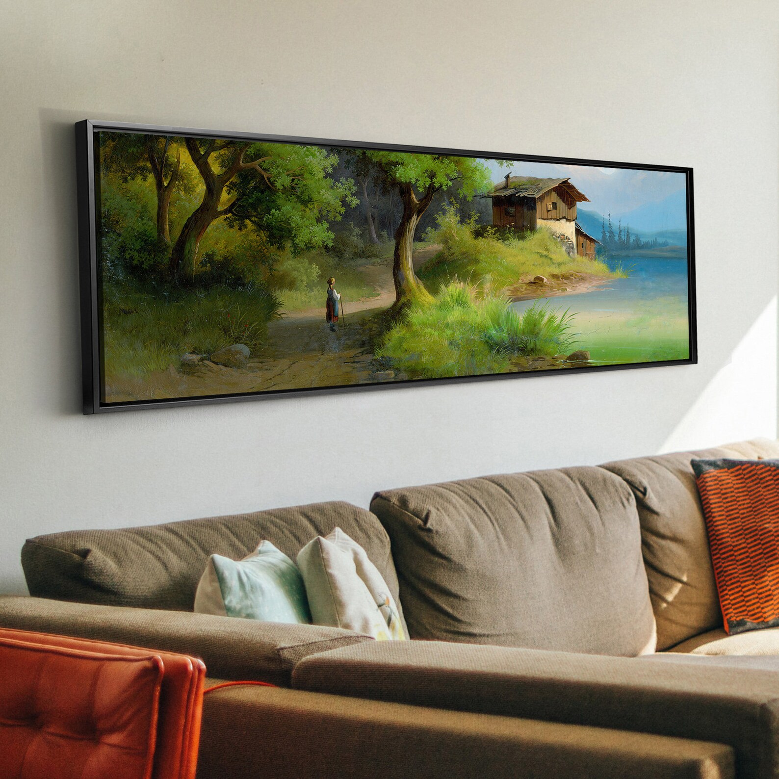 Riverside Cottage Scenery,canvas Print,canvas Art,canvas Wall Art,large ...
